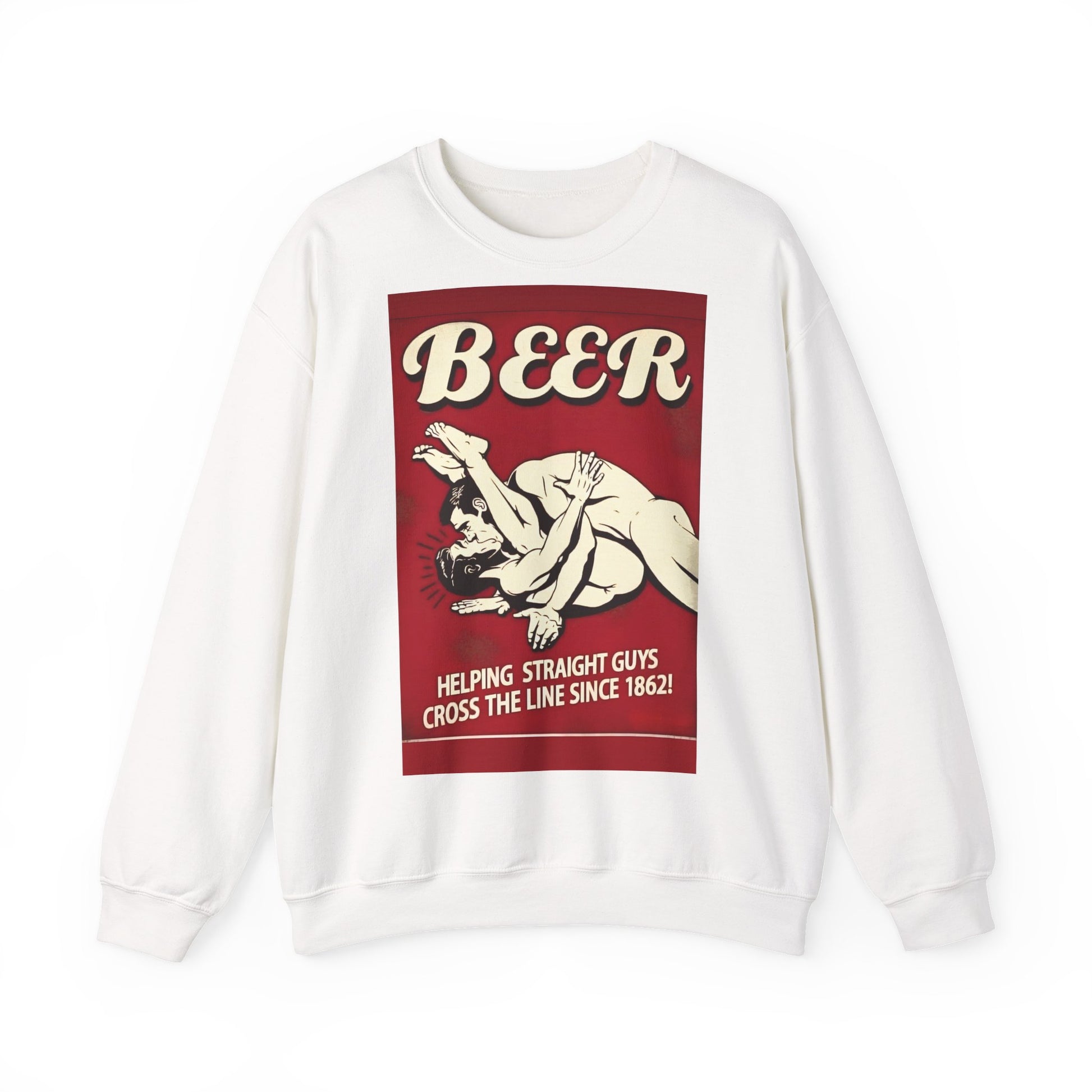 Sweatshirt – Witziges Retro Bier Sweatshirt – BEER - Helping Straight Guys Cross the Line Since 1862! Partywear Statement | True Insights Design mit Humor