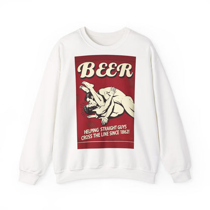 Sweatshirt – Witziges Retro Bier Sweatshirt – BEER - Helping Straight Guys Cross the Line Since 1862! Partywear Statement | True Insights Design mit Humor
