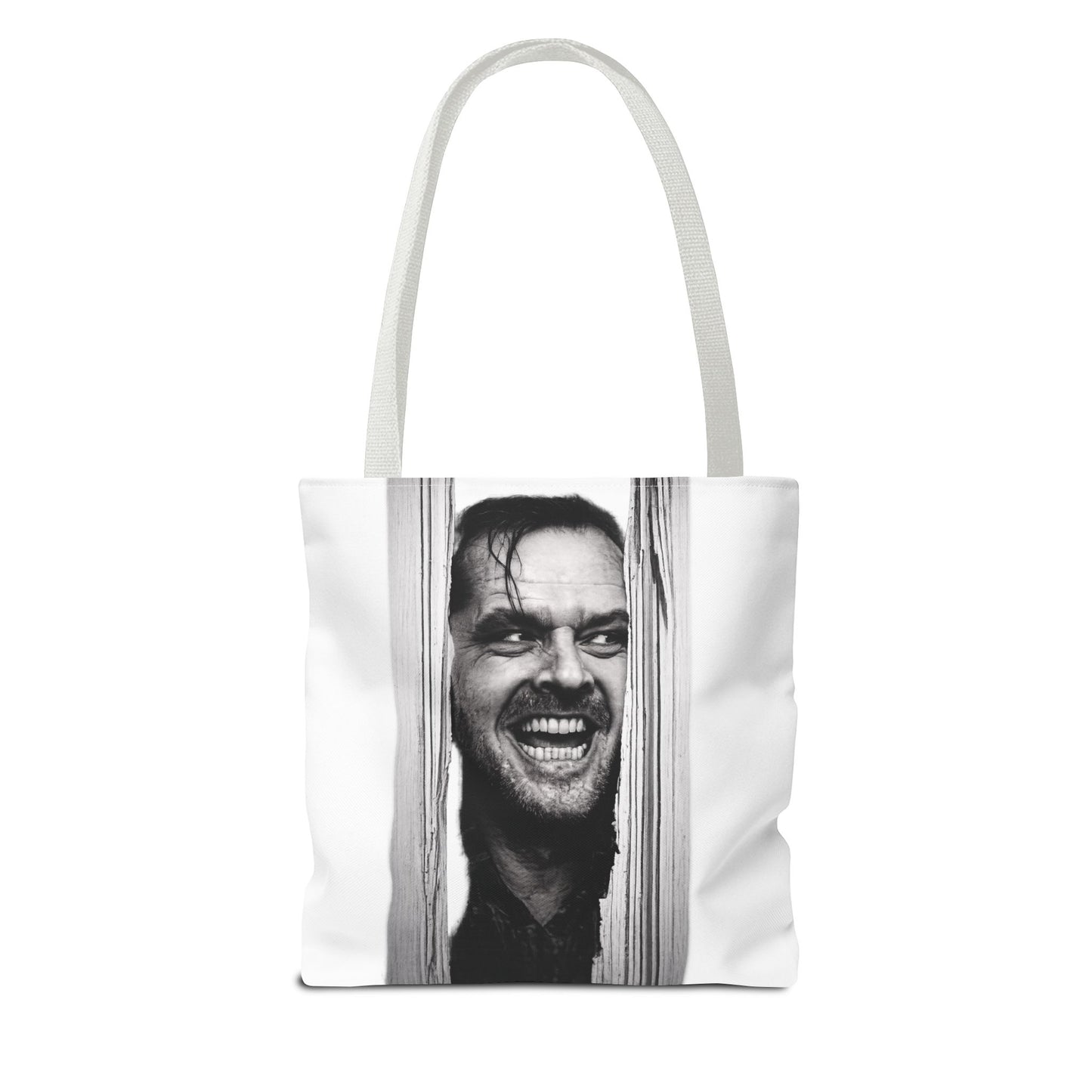 The Shining Tote Bag – Jack Torrance Jack Nicholson Kult-Horror Motiv – Schwarz-Weiß Stofftasche für Filmfans & Horror-Liebhaber