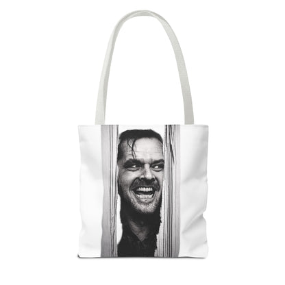 The Shining Tote Bag – Jack Torrance Jack Nicholson Kult-Horror Motiv – Schwarz-Weiß Stofftasche für Filmfans & Horror-Liebhaber