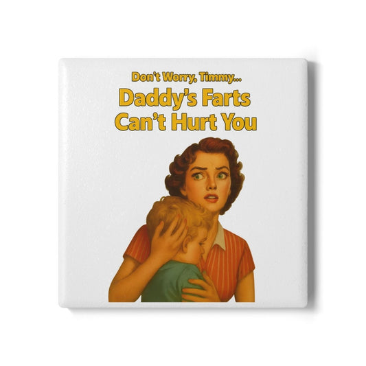 Daddy’s Farts – Satirischer Untersetzer im Retro-Stil mit schwarzem Humor-Home Decor-True Insights