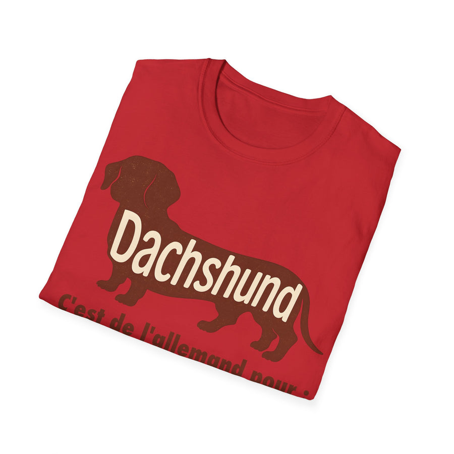 T-shirt Teckel « Dachshund – c'est de l'allemand pour petit casse-pieds » – Cadeau humour chien vintage