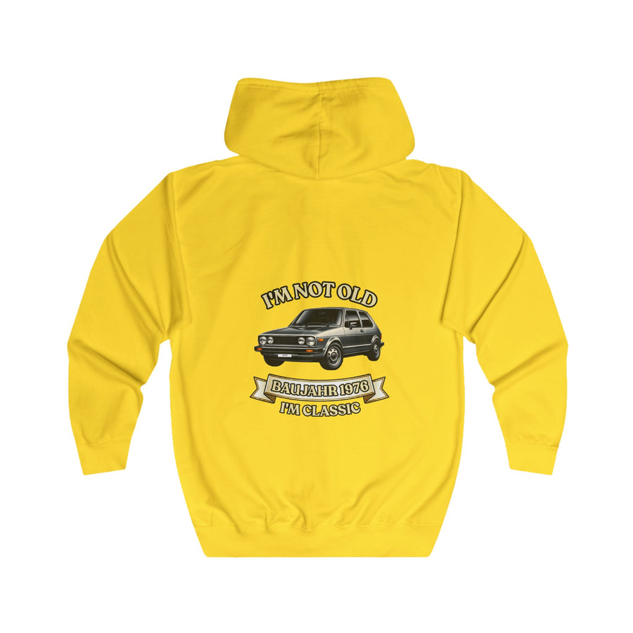 Born in 1976 Zip Hoodie – 50th Birthday Gift | Classic Car