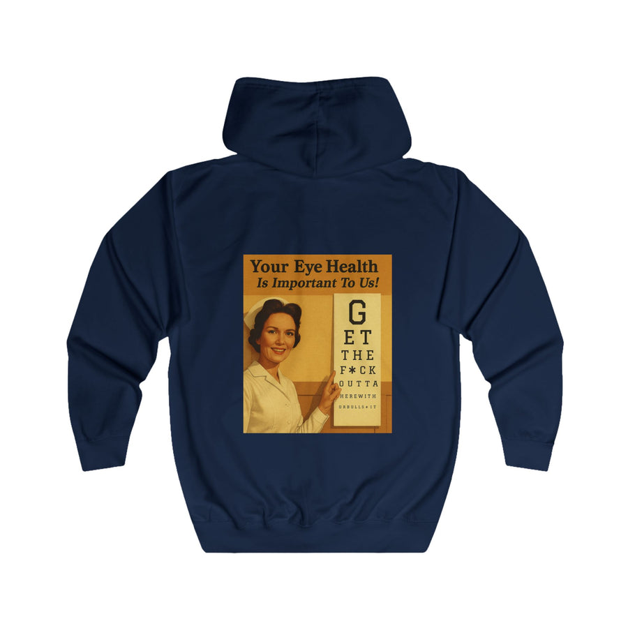 Your Eye Health Is Important To Us Zip-Hoodie – Satirisches 50s-Motiv mit Sehtest