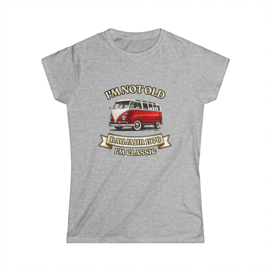 True Insights Damen Shirt 1976 Oldtimer Bus Vintage Print Geschenkidee für Frauen zum 50. in S