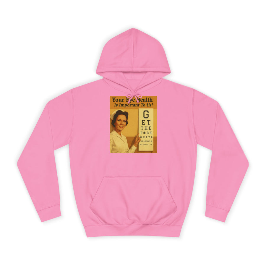 Your Eye Health Is Important To Us Hoodie – Satirisches 50s-Motiv mit Sehtest