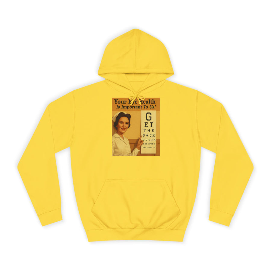 Your Eye Health Is Important To Us Hoodie – Satirisches 50s-Motiv mit Sehtest