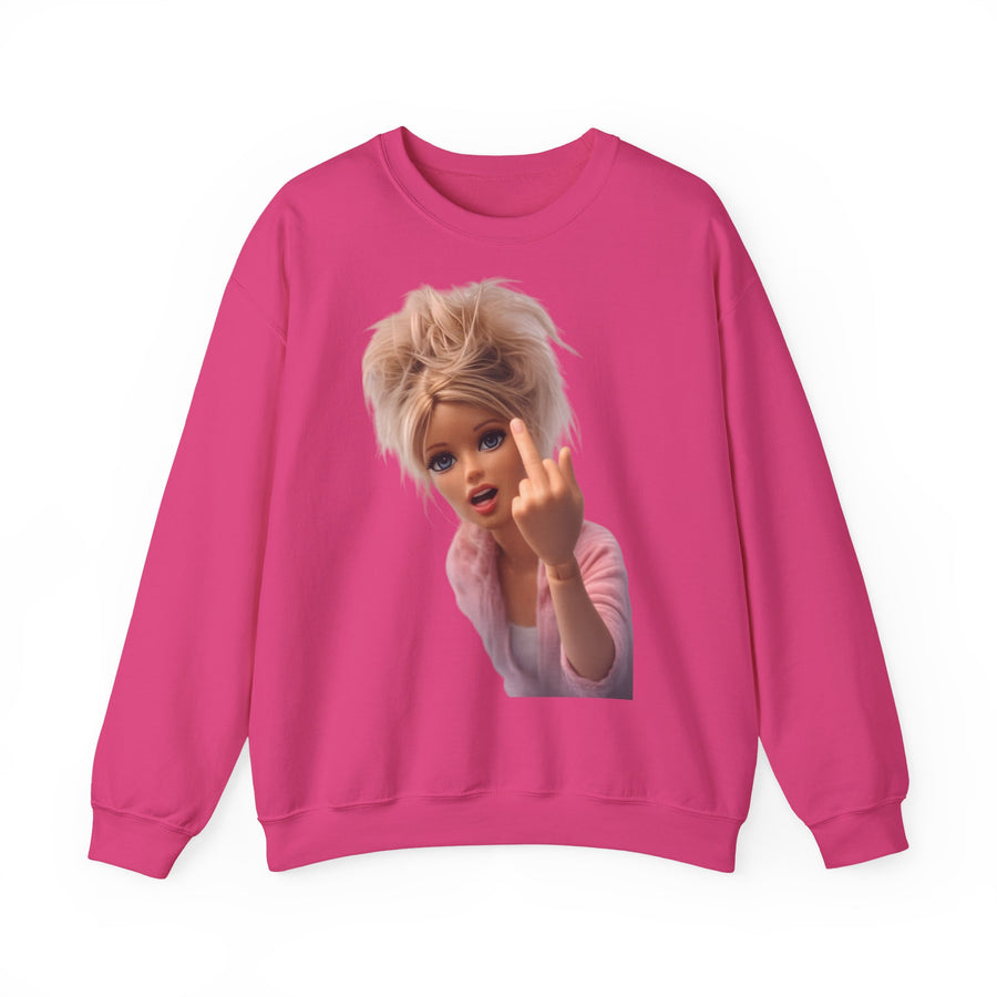 True Insights Middle Finger Sweatshirt – Freches Statement-Motiv in Heliconia