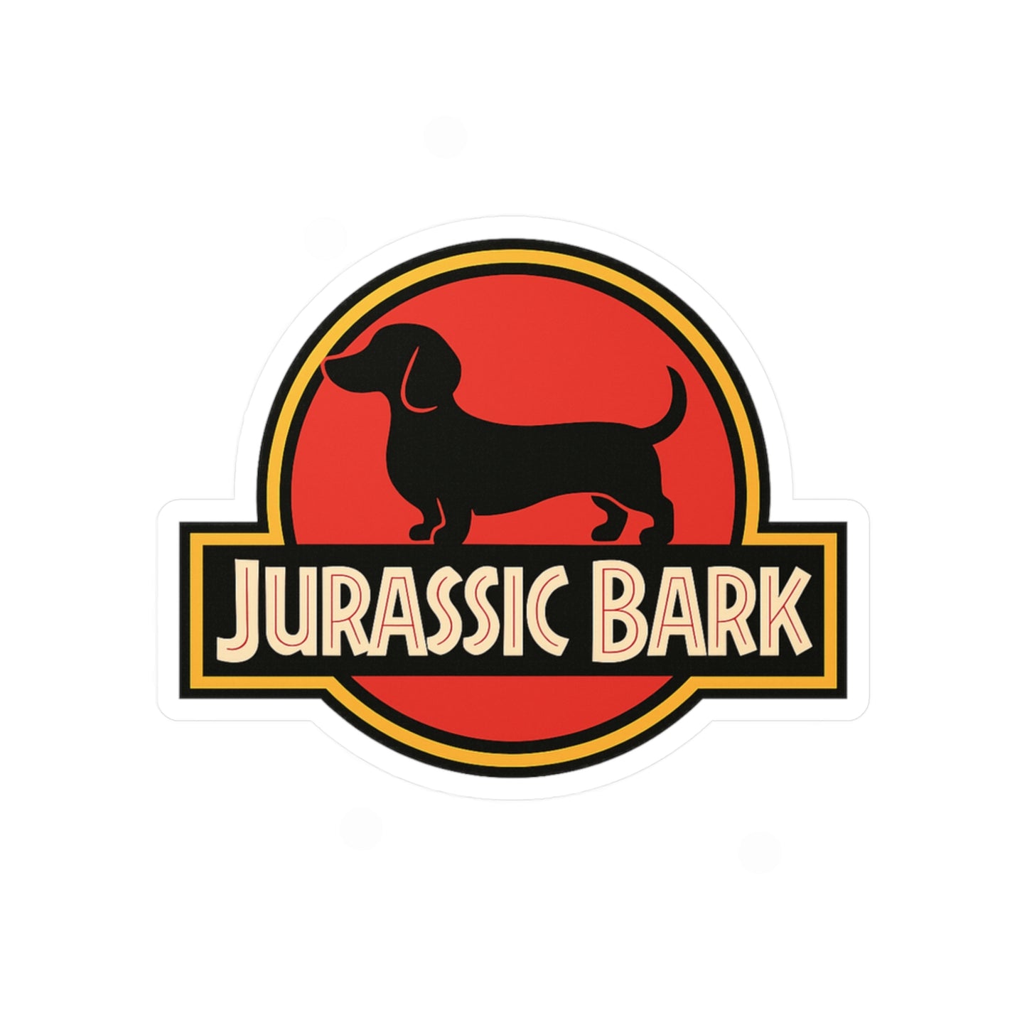 Jurassic Bark Sticker – Lustiger Dackel Aufkleber für Hundefans