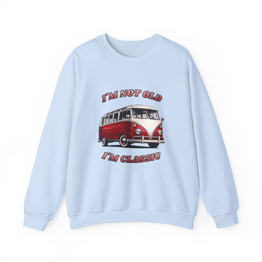 True Insights VW Bulli T1 Samba Sweatshirt – I'm Not Old I'm Classic Geschenk in Light Blue