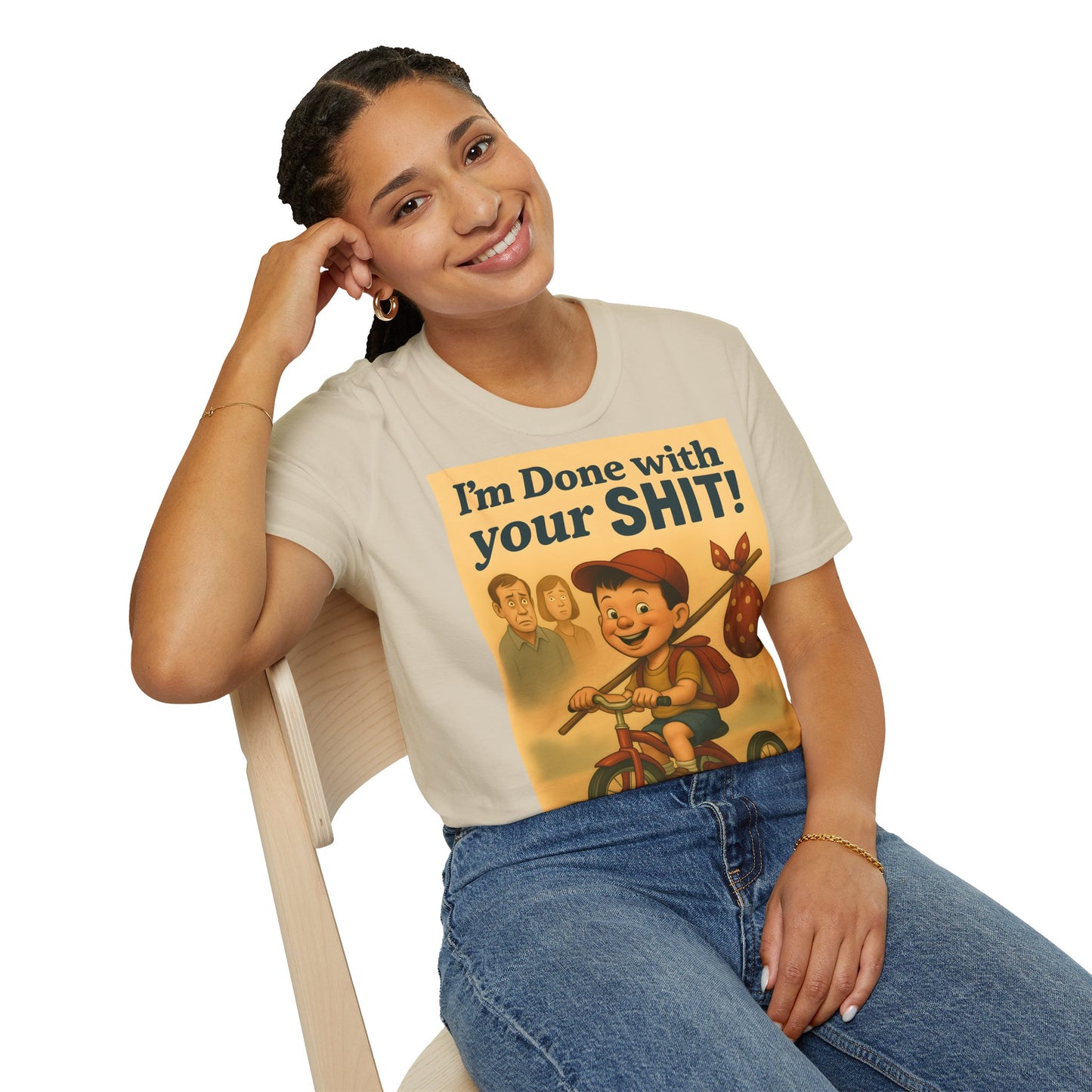 “I'm Done with Your Shit!” - Retro Runaway Kid T-Shirt – Freches Satire-Design für mutige Statements | True Insights