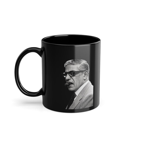 Mug Aristote Onassis Noir – Portrait Iconique Noir & Blanc, Tasse pour Fans de Vintage & Collectionneurs