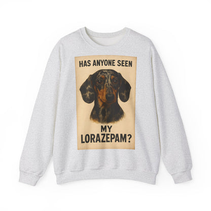 Dackel Sweatshirt – „Has anyone seen my Lorazepam?“ | Lustiger Pullover für Hundefreunde mit schwarzem Humor – Lustiges Sweatshirt | True Insights – Bild 5