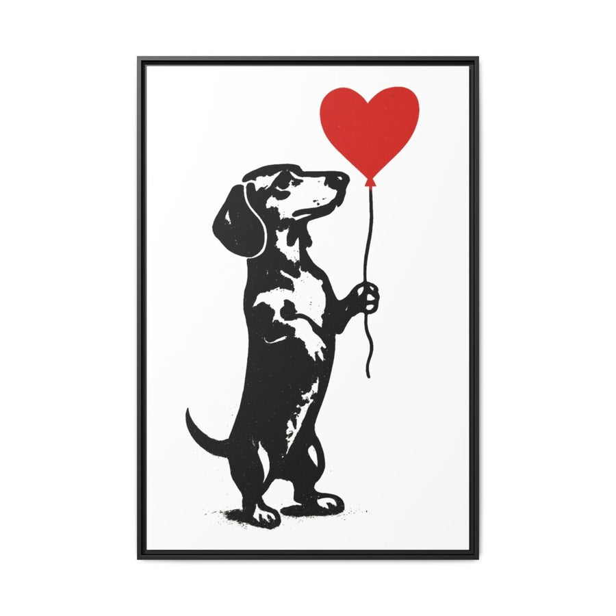 Canvas Bild – Dackel mit Herzballon-True Insights