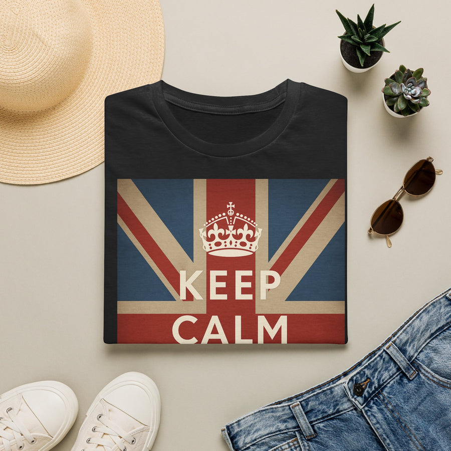 True Insights T-Shirt Keep Calm and Carry On Union Jack Vintage im Lifestyle-Look, britische Flagge, Unisex