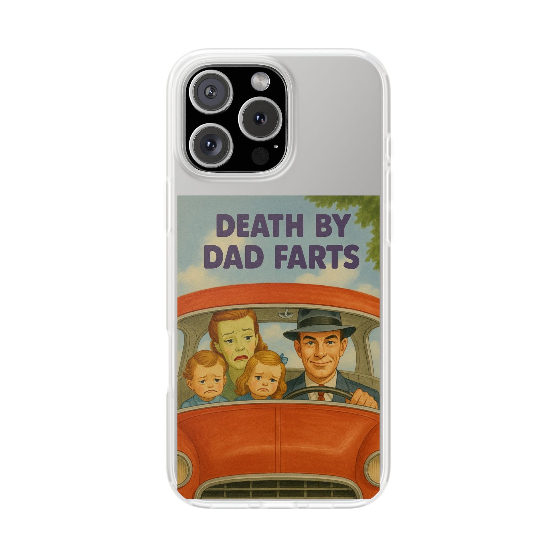 Death by Dad Farts – Satirische Retro-Handyhülle im 50s-Familienauto-Stil-Phone Case-True Insights