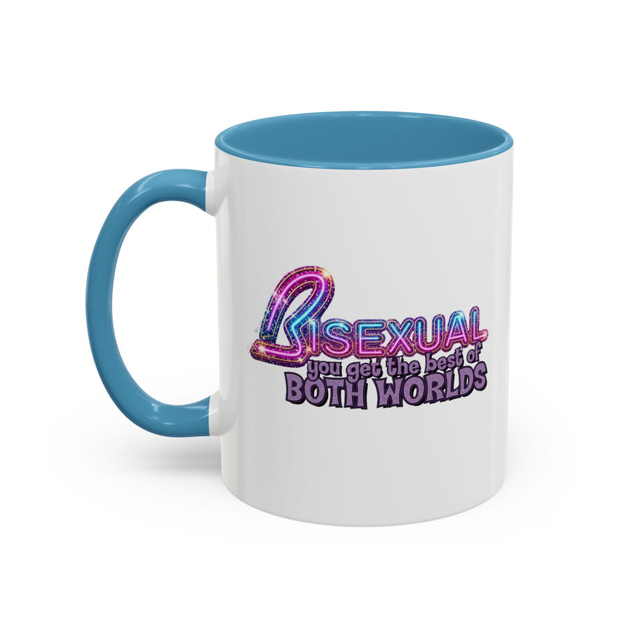 Mug Bisexual – You Get The Best Of Both Worlds | Effet paillettes coloré pour Bi Pride & CSD