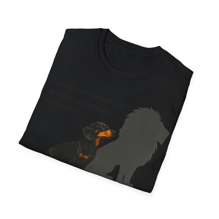 Dachshund T-Shirt – FRENCH print « L'attitude est un petit rien qui fait une grande différence » – Funny Gift for Dog Lovers