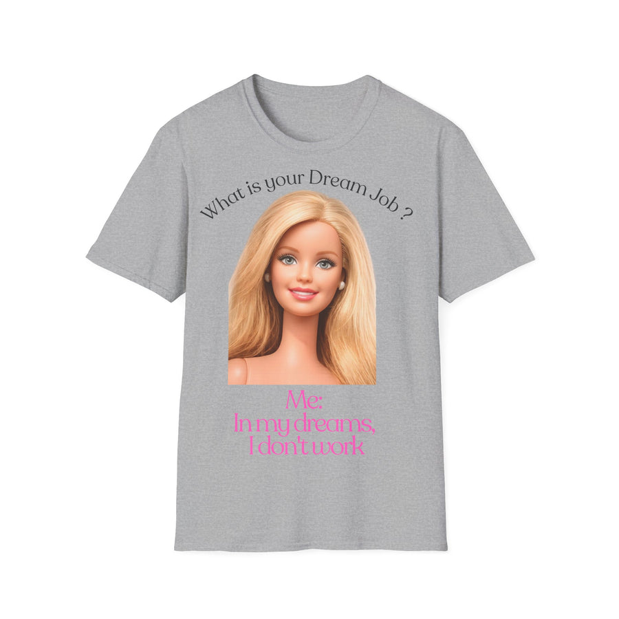 True Insights T-Shirt In my dreams I don't work Anti-Arbeit Spruch in Sport Grey, lustiges Faultier-Motiv