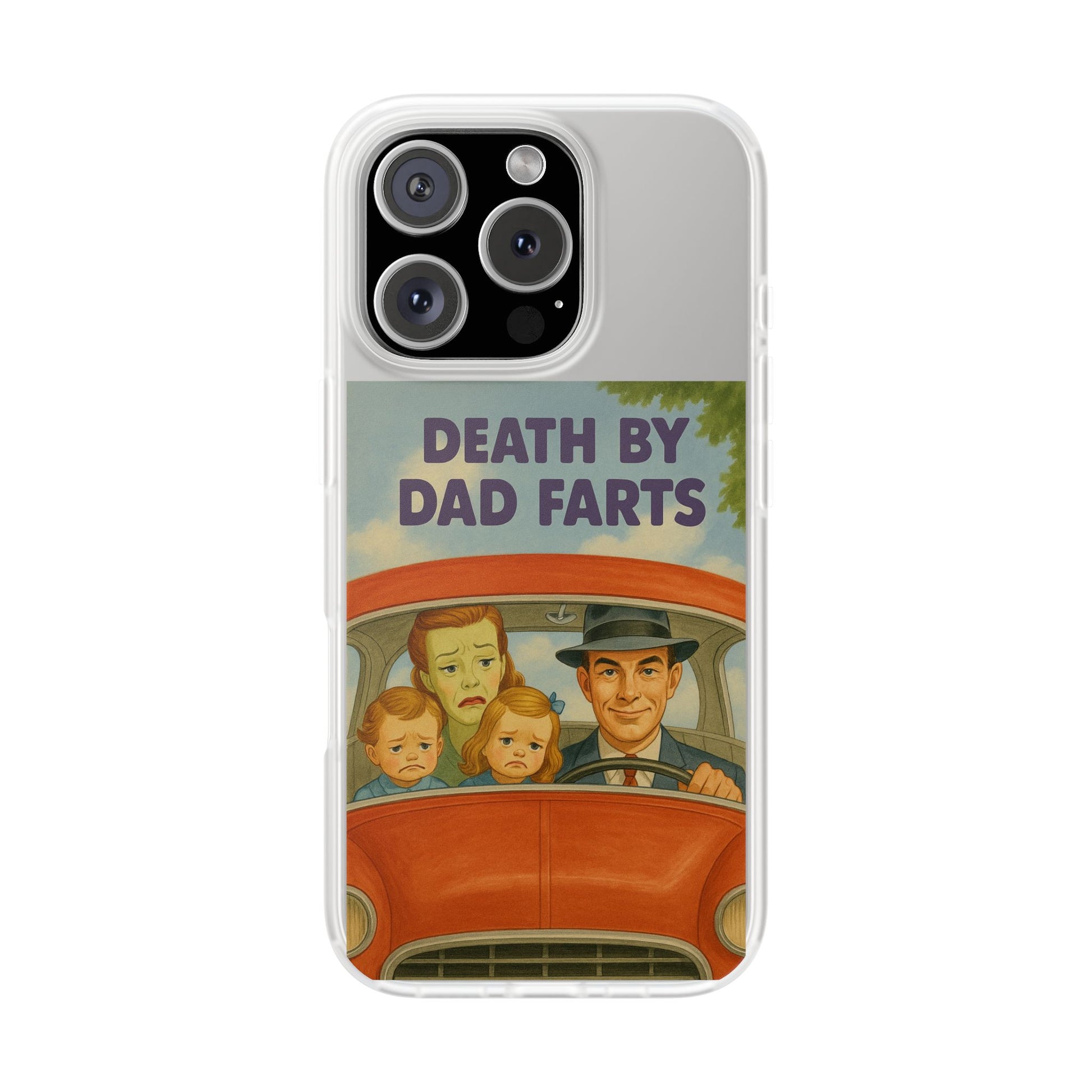 Death by Dad Farts – Satirische Retro-Handyhülle im 50s-Familienauto-Stil-Phone Case-True Insights