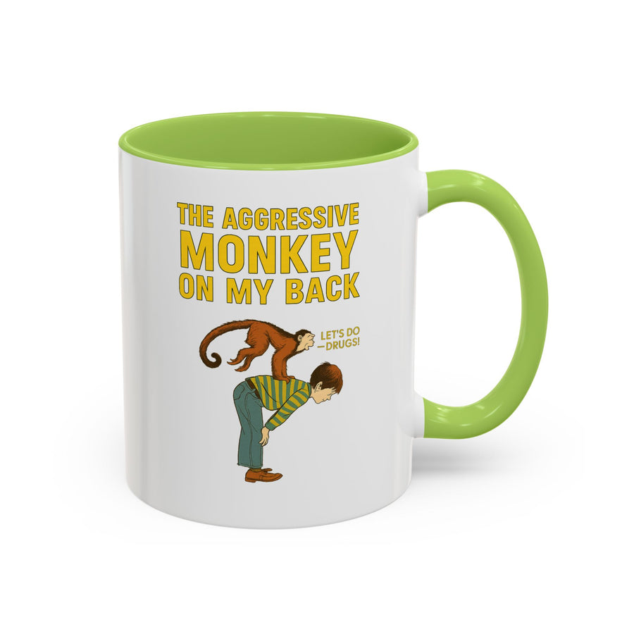 Mug Aggressive Monkey On My Back - Tasse drôle rétro vintage