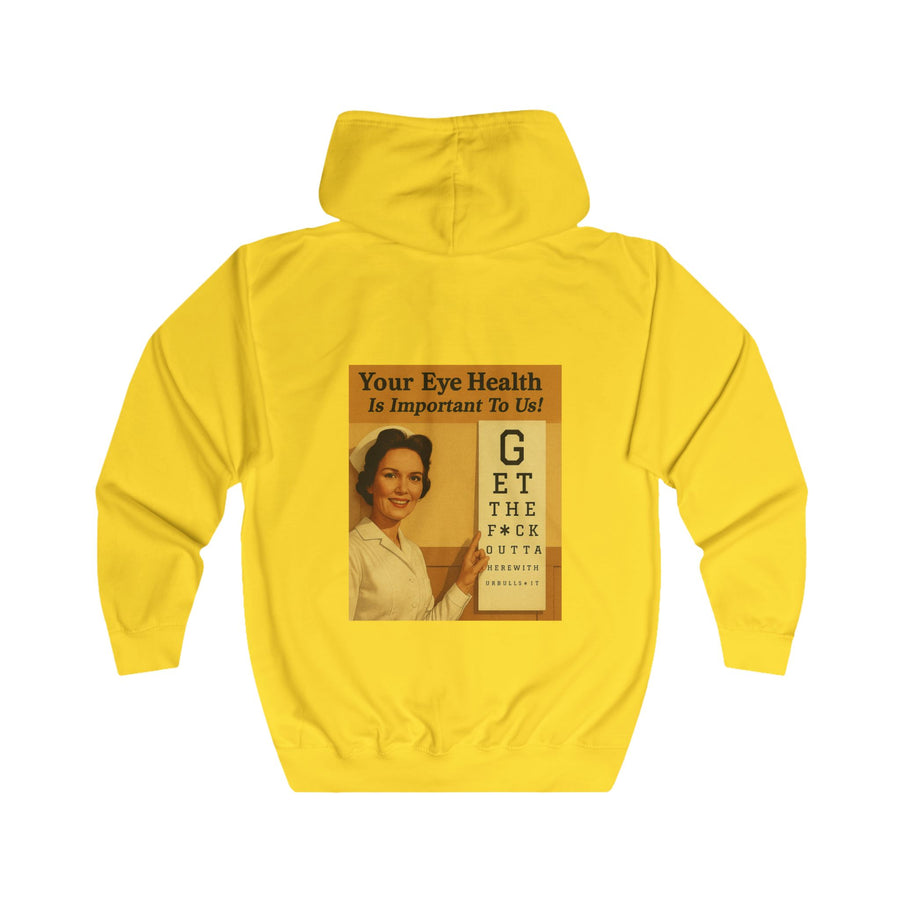 Your Eye Health Is Important To Us Zip-Hoodie – Satirisches 50s-Motiv mit Sehtest