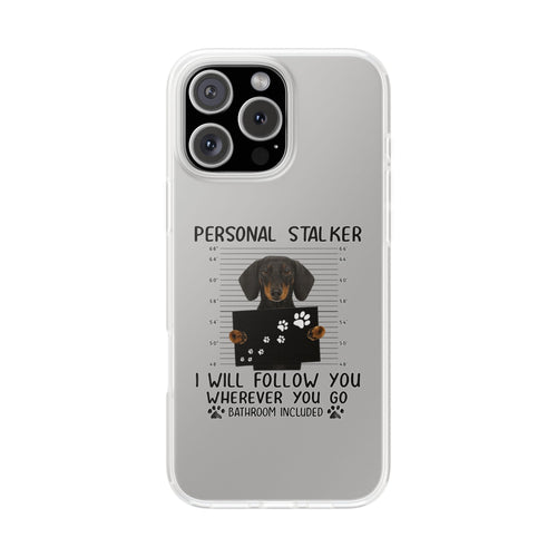 True Insights Handyhülle Dackel Personal Stalker Motiv für iPhone 16 Pro Max, humorvolles Hundedesign