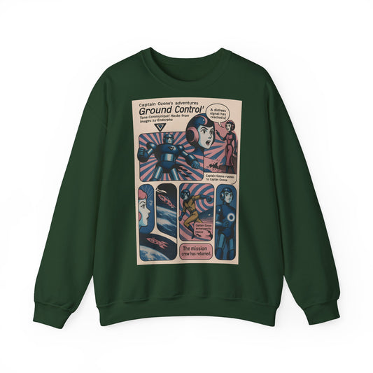 Sweatshirt – Retro Space Comic Sweatshirt – Captain Ozone „Ground Control“ Edition | True Insights Design mit Humor