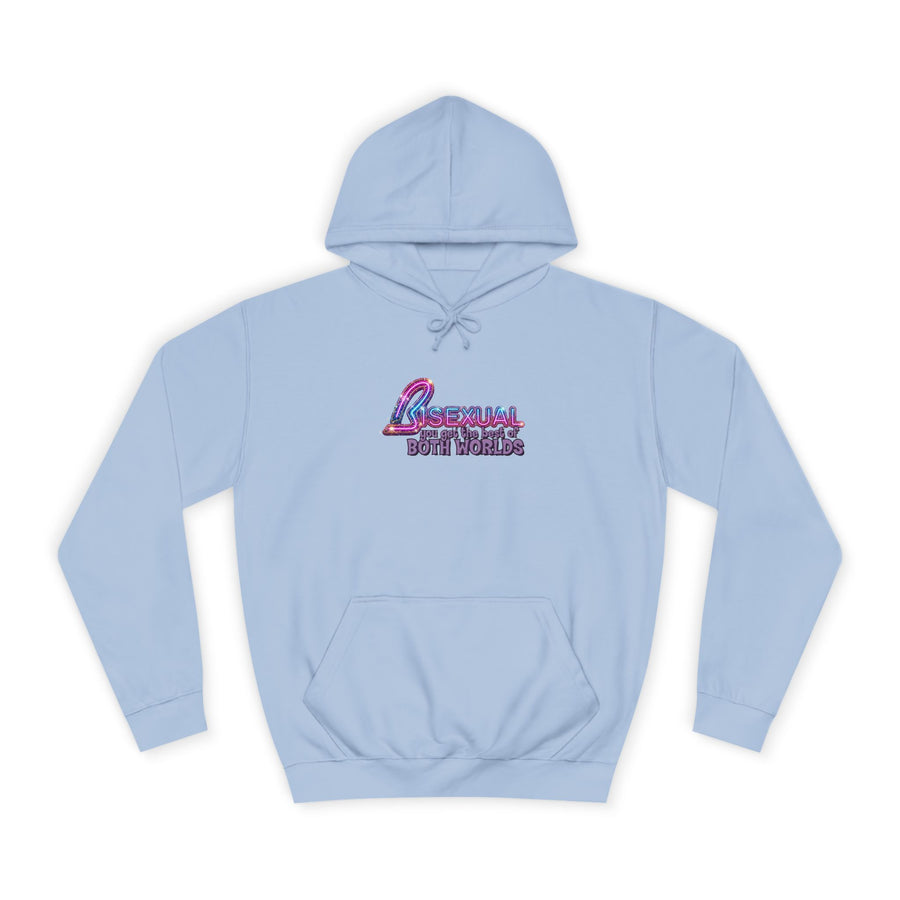 True Insights Bisexual – Best of Both Worlds Hoodie – Glitzer-Motiv für Bi Pride und CSD in Sky Blue