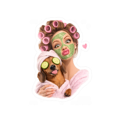 Dackel Spa Sticker – Lustiger Wellness Hund Aufkleber