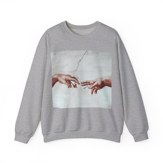 Sweatshirt – The Deal Sweatshirt – Satirische Kunst trifft Streetwear | Michelangelo Meme Design | True Insights Design mit Humor