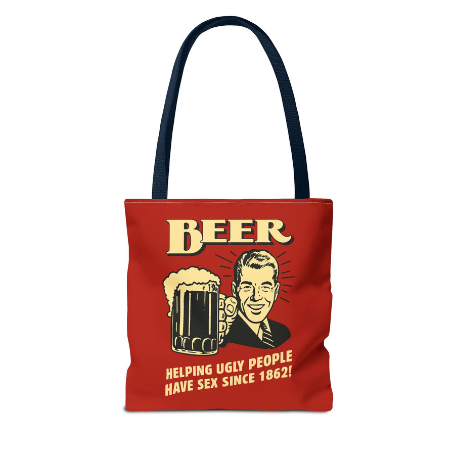 True Insights Bier Tote Bag Vintage Motiv satirisches Design im Einsatz