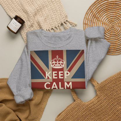 True Insights Sweatshirt Keep Calm and Carry On Britische Flagge Krone Vintage Motiv im Lifestyle Look