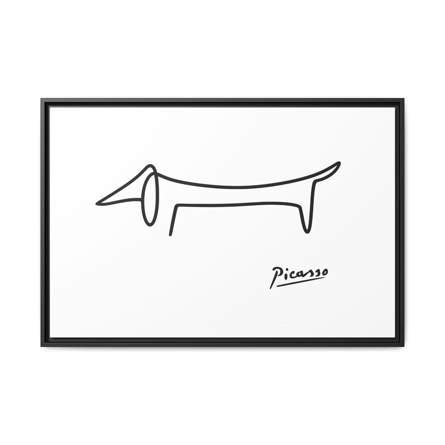 Picasso-Dackel Line-Art Leinwand | Minimalistisches Wandbild | Modernes Hunde-Kunstwerk