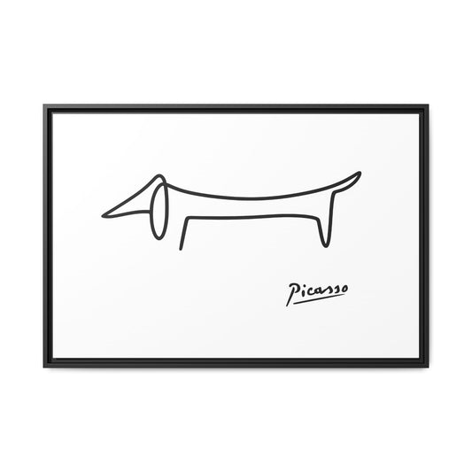 Picasso-Dackel Line-Art Leinwand | Minimalistisches Wandbild | Modernes Hunde-Kunstwerk