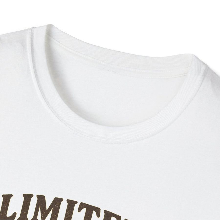 Weisses T-Shirt mit Schriftzug Limited-Vintage-Version im Retro-80er-Stil fuer Nostalgiker und Vintage-Liebhaber.
