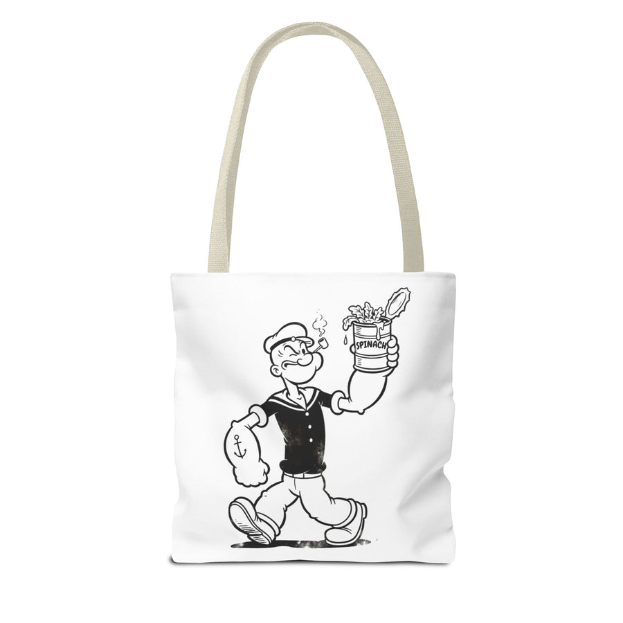 Popeye Spinat Dose Comic Kult Tote Bag – Retro Sailor Beutel aus Polyester, ideal für Comic-Fans & Nostalgiker