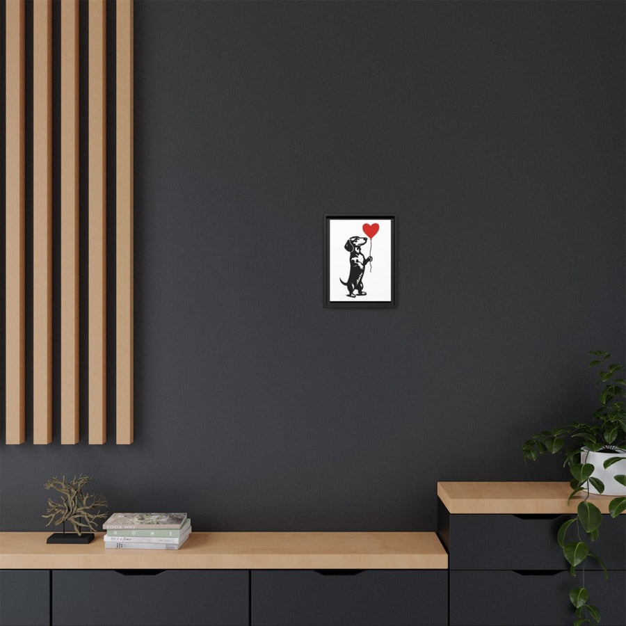 Canvas Bild – Dackel mit Herzballon-True Insights
