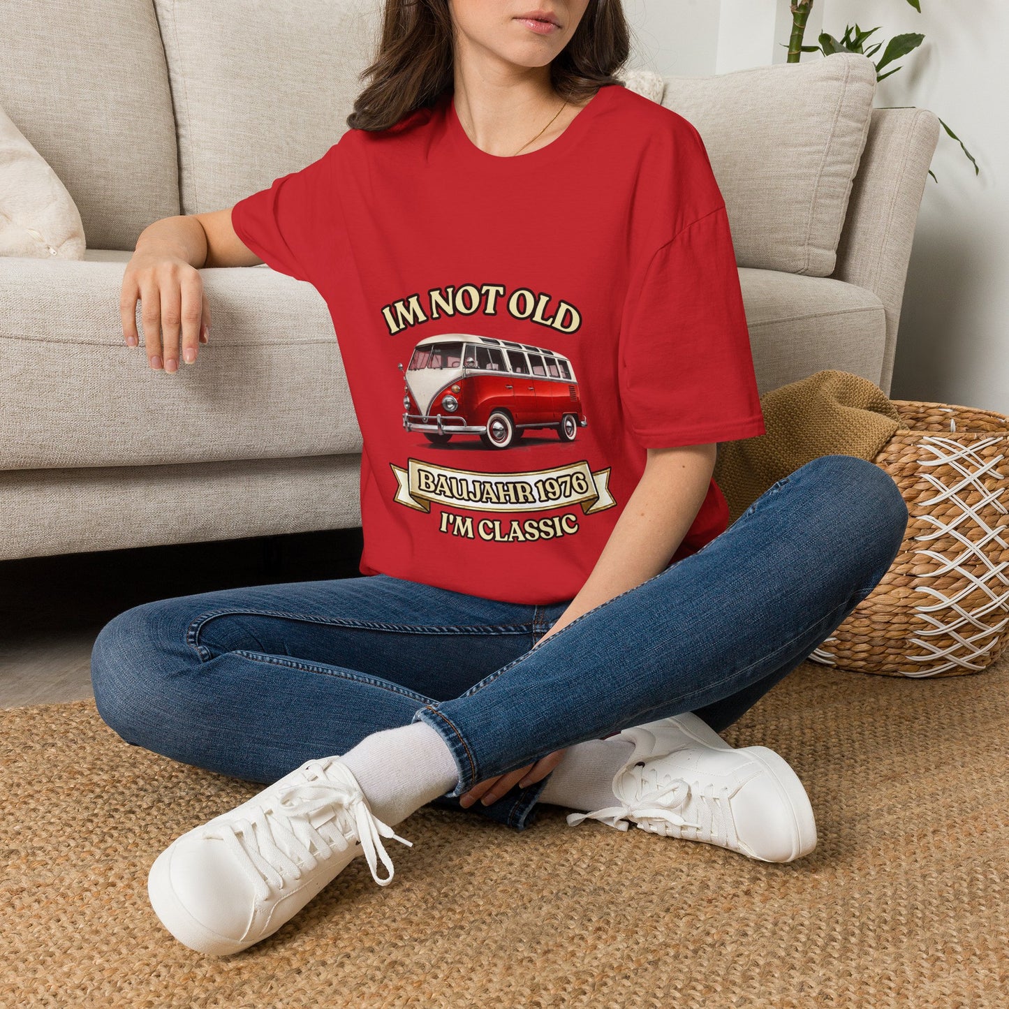 Baujahr 1976 T-Shirt zum 50. Geburtstag – I'm Not Old I'm Classic – Retro Bus Vintage Geschenk Unisex
