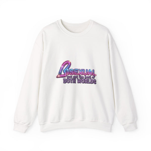 Bisexual – Best of Both Worlds Sweatshirt – Glitzer-Motiv für Bi Pride und CSD