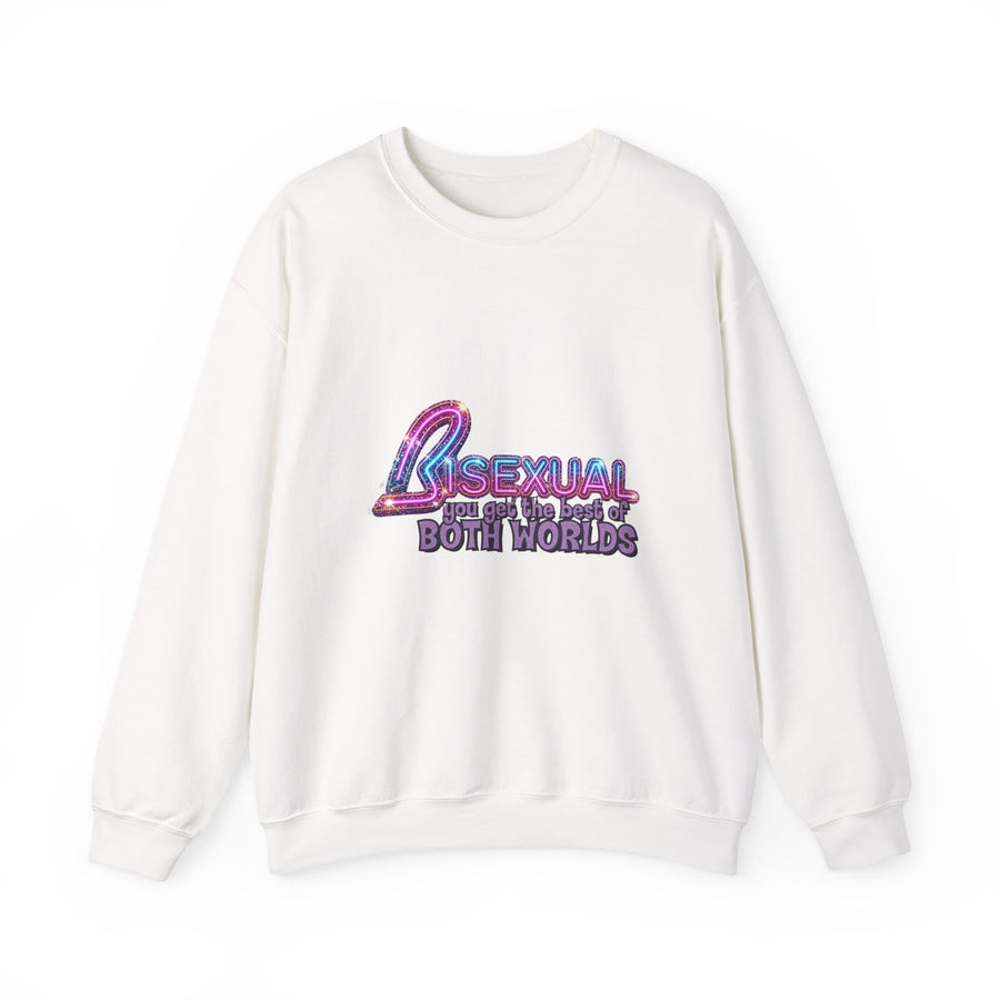 Bisexual – Best of Both Worlds Sweatshirt – Glittermotief voor Bi Pride en Pride
