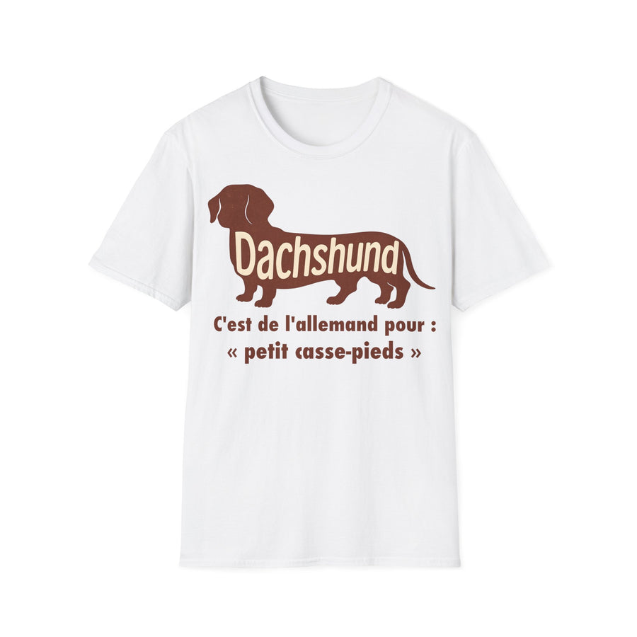 T-shirt Teckel « Dachshund – c'est de l'allemand pour petit casse-pieds » – Cadeau humour chien vintage