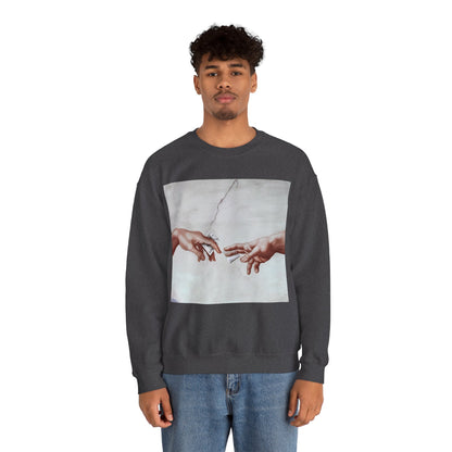 Sweatshirt – The Deal Sweatshirt – Satirische Kunst trifft Streetwear | Michelangelo Meme Design | True Insights Design mit Humor