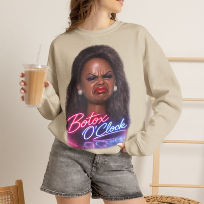 Botox O'Clock T-Shirt Damen Herren – Lustiges Neon Meme Statement Shirt Geschenk für Beauty Fans