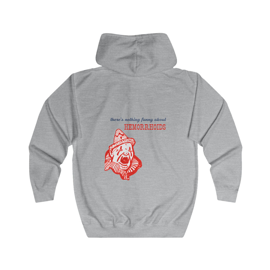 There's Nothing Funny About Hemorrhoids Zip-Hoodie – Sarkastisches Clown-Motiv