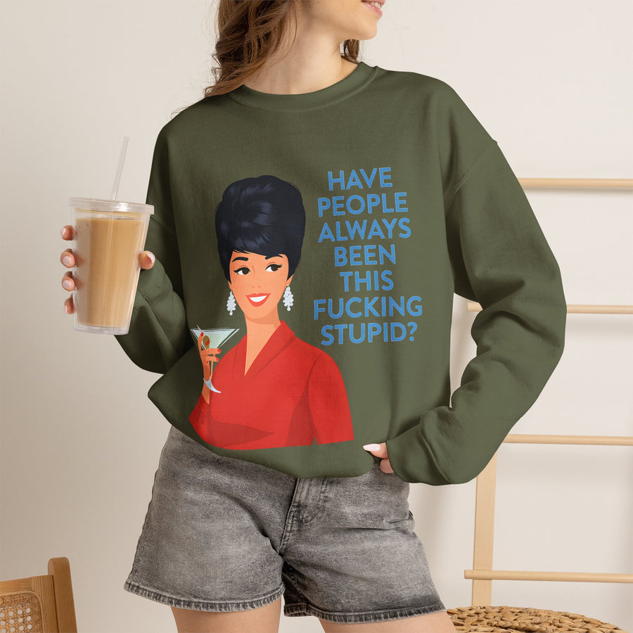 True Insights Retro Sweatshirt Damen lustiges Pin-Up Motiv Stoffdetail