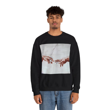 Sweatshirt – The Deal Sweatshirt – Satirische Kunst trifft Streetwear | Michelangelo Meme Design | True Insights Design mit Humor