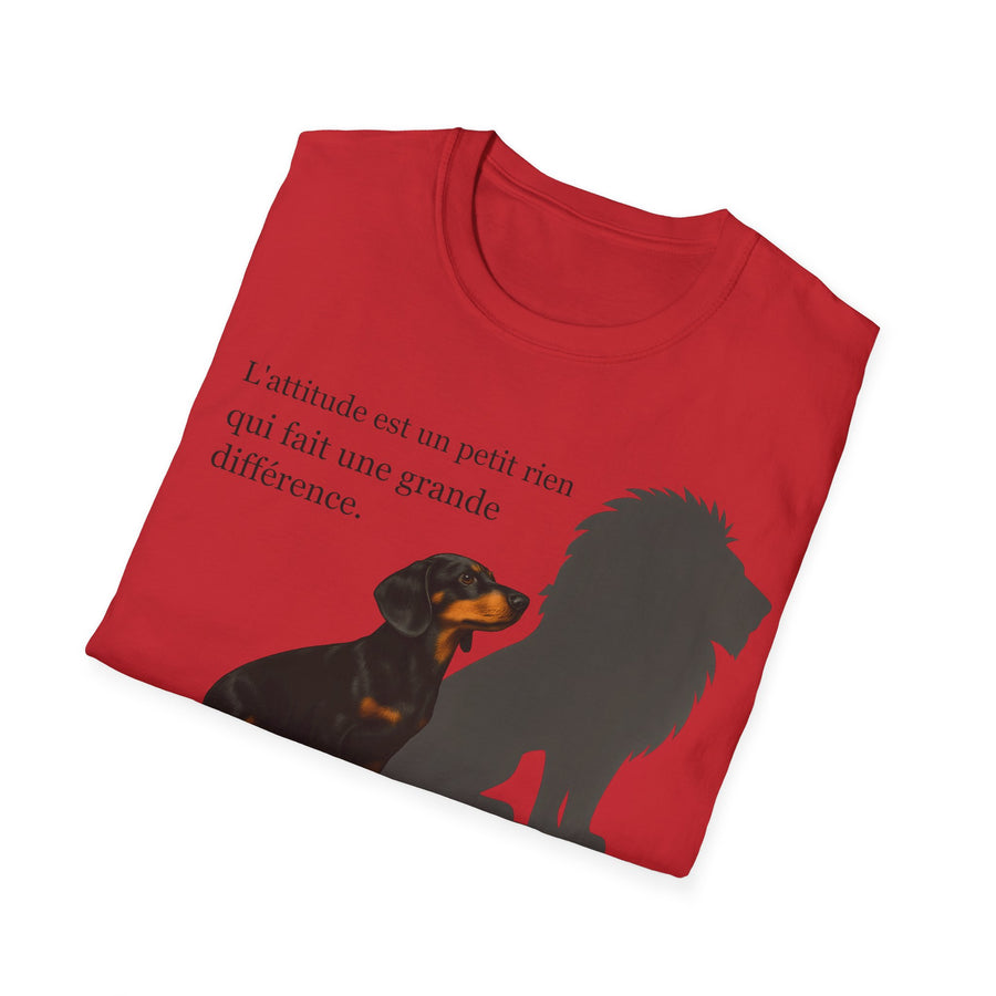 Dachshund T-Shirt – FRENCH print « L'attitude est un petit rien qui fait une grande différence » – Funny Gift for Dog Lovers