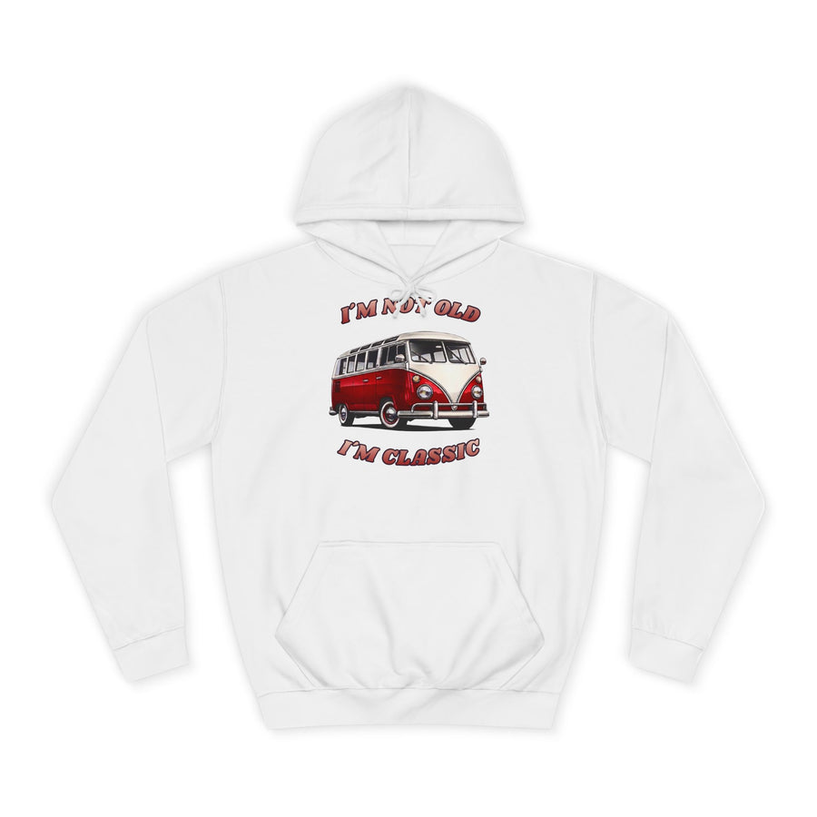 True Insights VW Bulli T1 Samba Hoodie – I'm Not Old I'm Classic Geschenk in Arctic White
