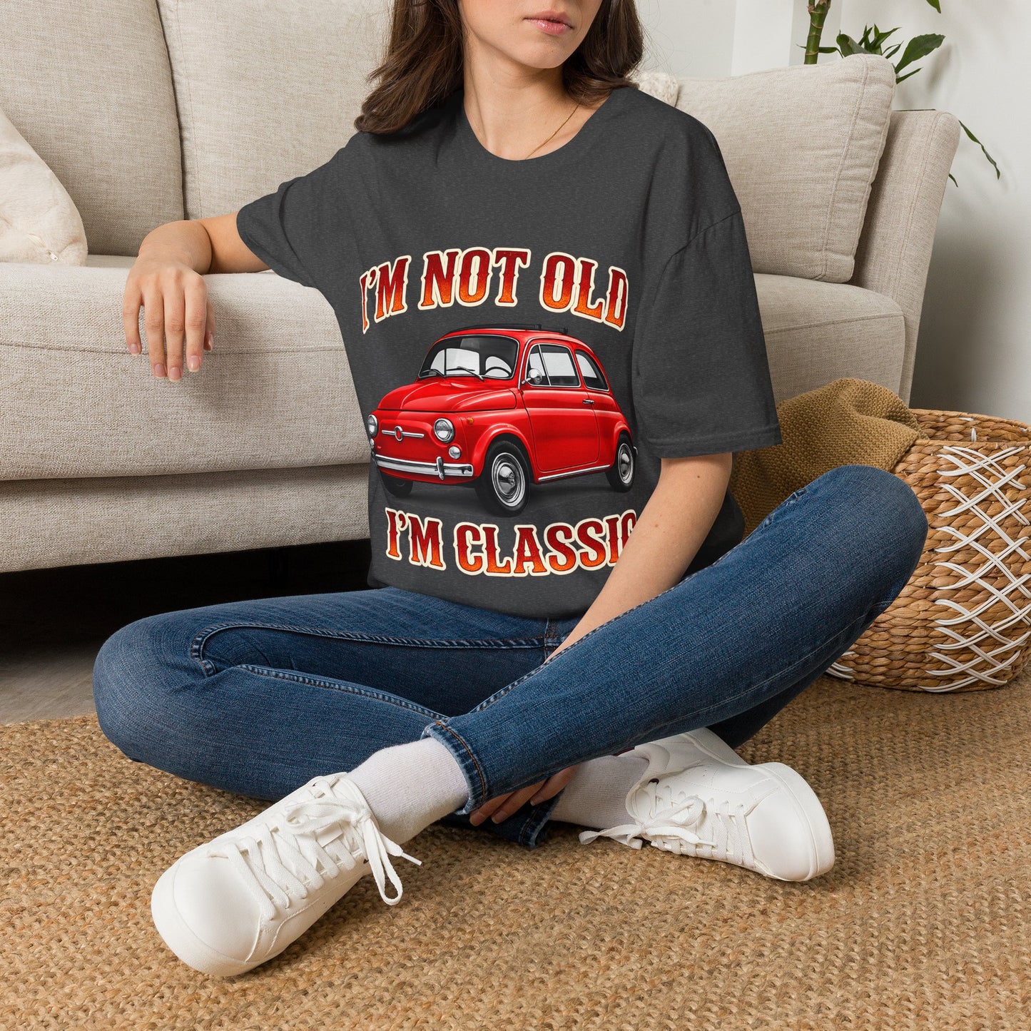 True Insights Retro T-Shirt roter Oldtimer Motiv, klassisches Vintage Design für Herren